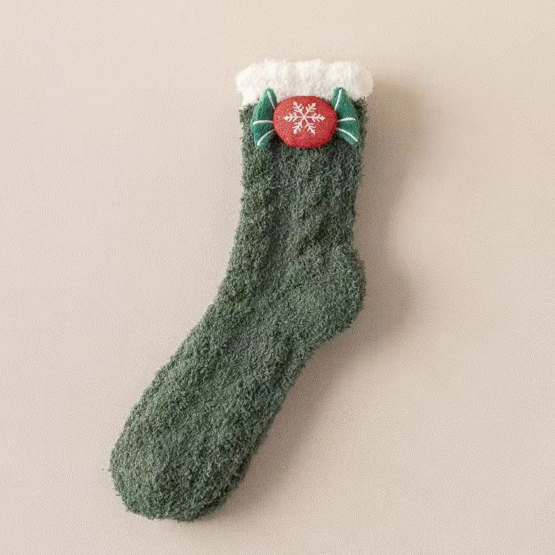 Fuzzy Christmas Holiday Socks
