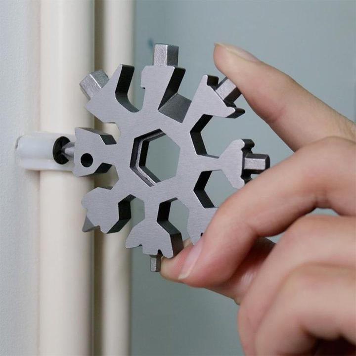 ❄️ 18-in-1 stainless steel snowflakes multi-tool