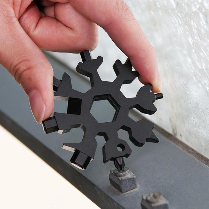 ❄️ 18-in-1 stainless steel snowflakes multi-tool