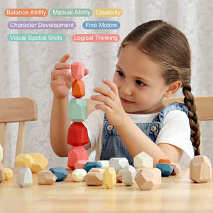 Wooden Sorting Stacking Rocks Stones| Best Christmas Gift🎁
