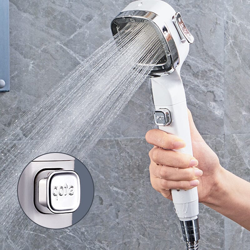 💦4-mode Handheld Pressurized Shower Head with Pause Switch