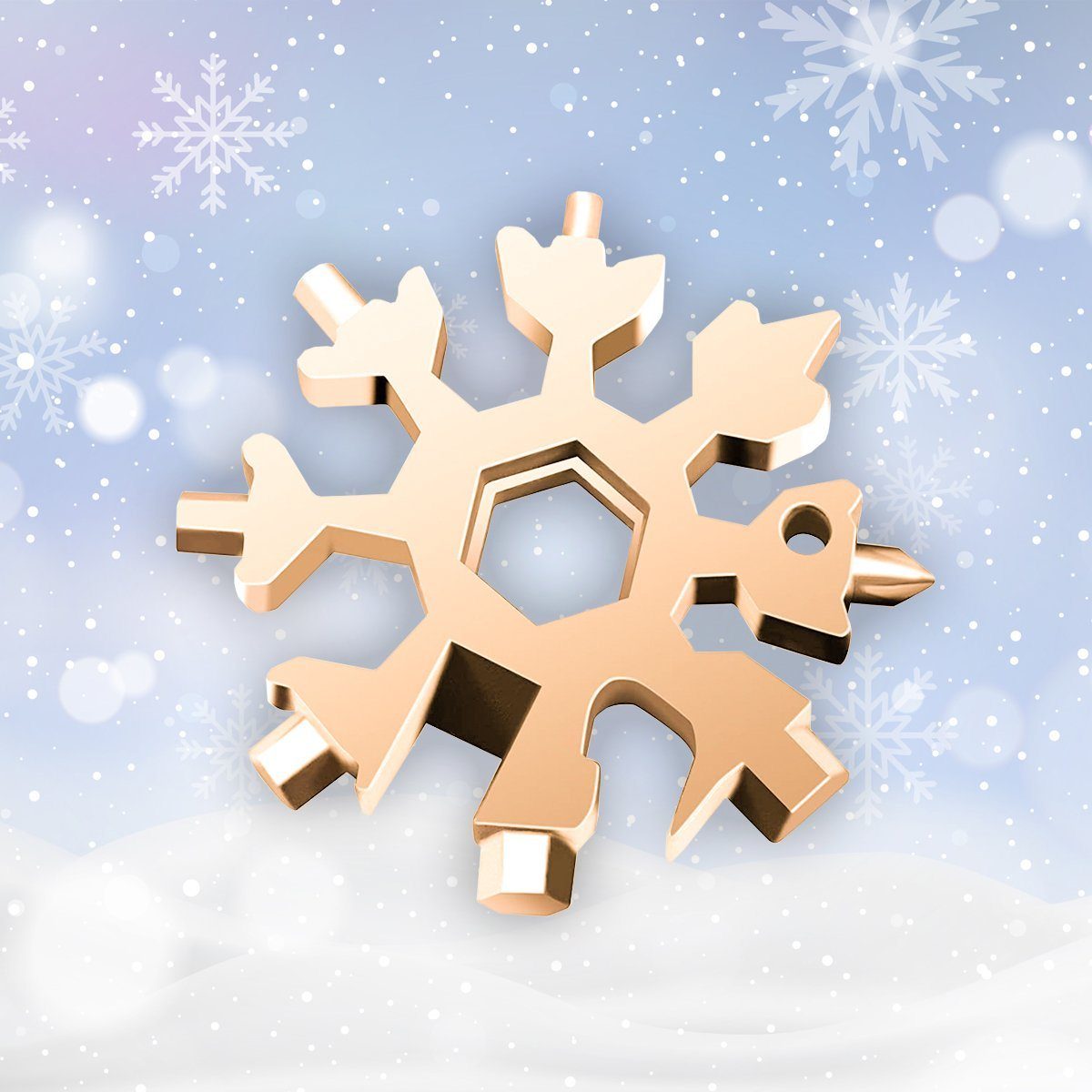 ❄️ 18-in-1 stainless steel snowflakes multi-tool