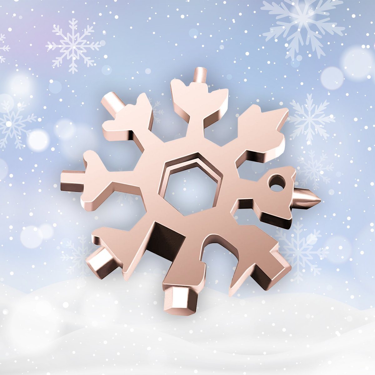 ❄️ 18-in-1 stainless steel snowflakes multi-tool