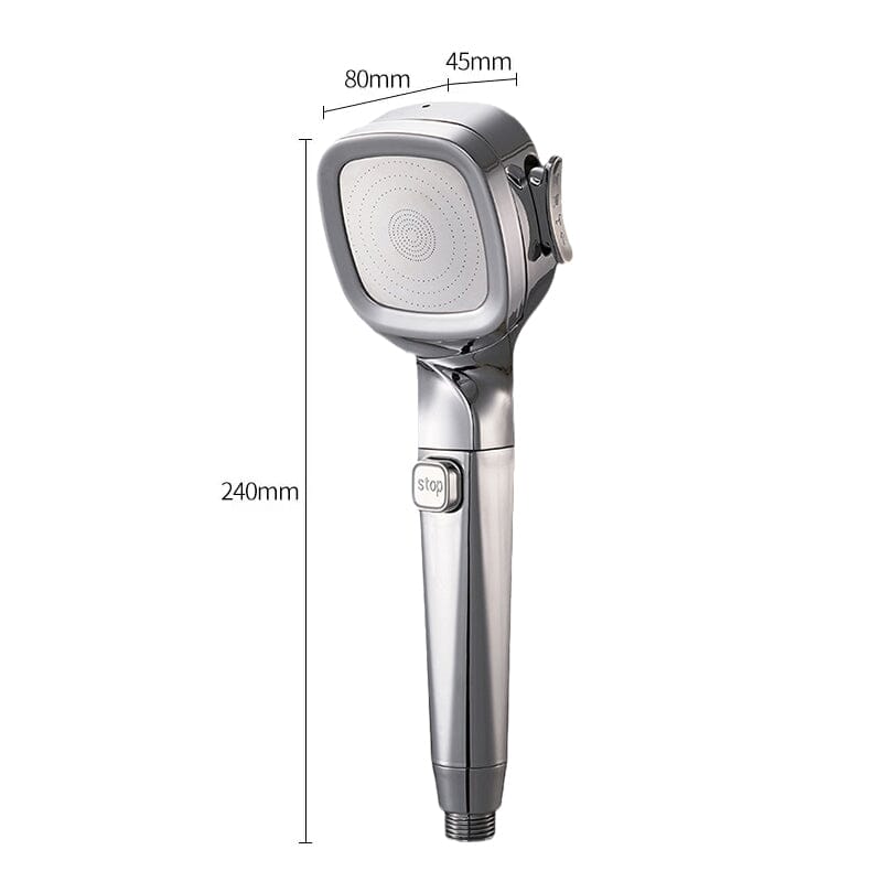 💦4-mode Handheld Pressurized Shower Head with Pause Switch