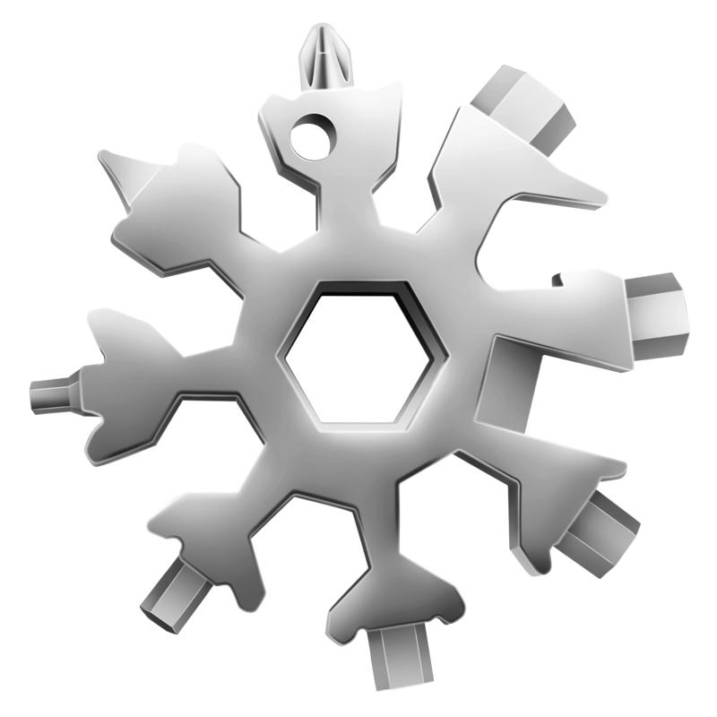 ❄️ 18-in-1 stainless steel snowflakes multi-tool