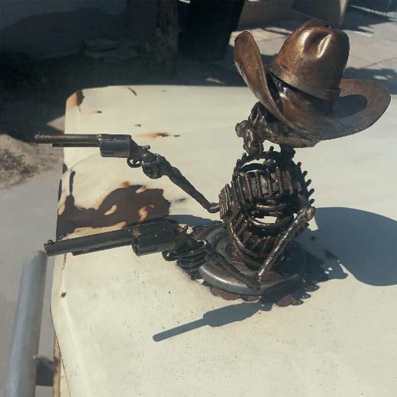 💀Cowboy Skull Gunslinger Hood Ornament💀