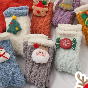 Fuzzy Christmas Holiday Socks