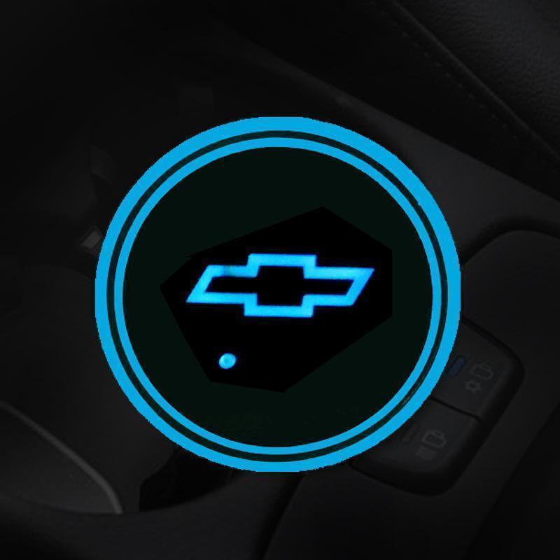 7 Colors Led Changing USB Charging Car Logo Cup Lights up Holder