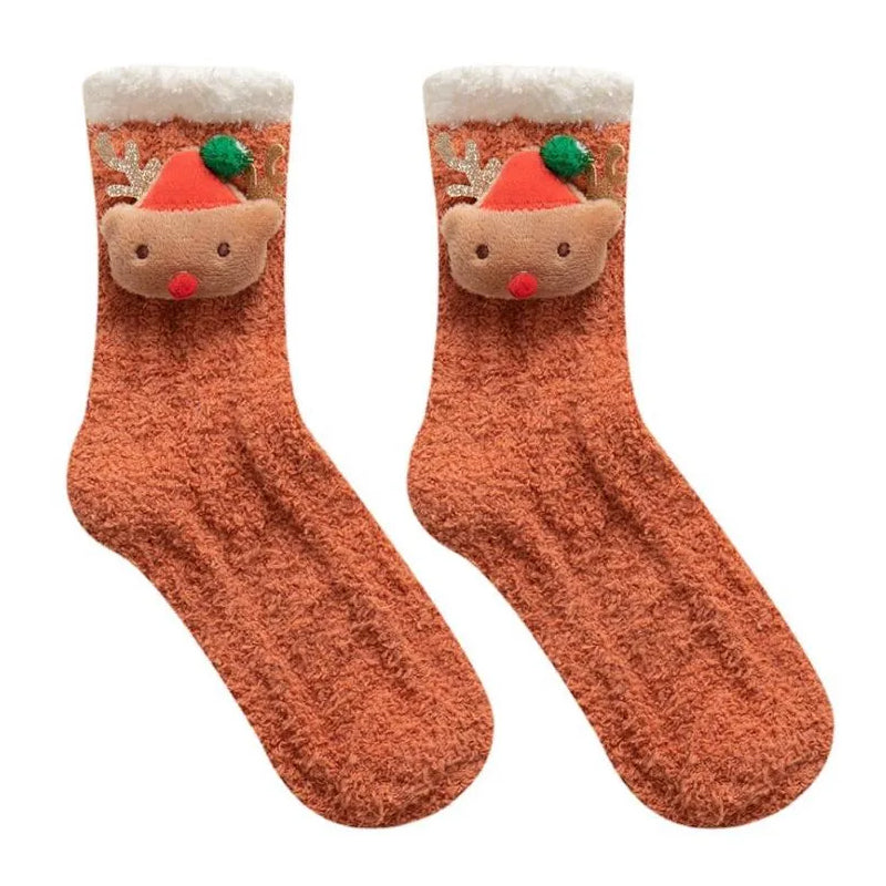 Fuzzy Christmas Holiday Socks